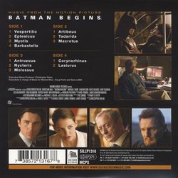 Batman Begins Soundtrack (James Newton Howard, Hans Zimmer) - CD Achterzijde
