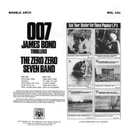 James Bond Thrillers!! Including Goldfinger Soundtrack (John Barry, Zero Zero Seven Band) - CD Achterzijde