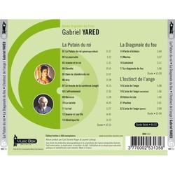 La Putain du roi / La Diagonale du fou / L'Instinct de l'ange Soundtrack (Gabriel Yared) - CD Achterzijde