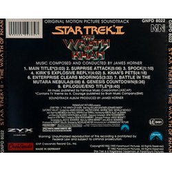 Star Trek II: The Wrath of Khan Soundtrack (James Horner) - CD Achterzijde