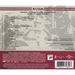 Rush Soundtrack (Various Artists, Hans Zimmer) - CD Achterzijde