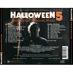 Halloween 5: The revenge of Michael Myers Soundtrack (Alan Howarth) - CD Achterzijde
