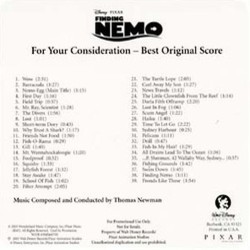 Finding Nemo Soundtrack (Thomas Newman) - CD cover