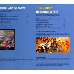 Tintin au Cinma Soundtrack (Jacques Brel, Pierre Delano, Antoine Duhamel, Tim Morgan, Joseph Nol, Ray Parker, Andr Popp, Franois Rauber, Tom Szczesniak) - cd-inlay