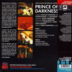 Prince of Darkness Soundtrack (John Carpenter, Alan Howarth) - CD Achterzijde
