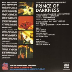 Prince of Darkness Soundtrack (John Carpenter, Alan Howarth) - cd-inlay