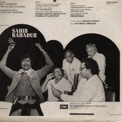 Sahib Bahadur Soundtrack (Various Artists, Rajinder Krishan, Madan Mohan) - CD Achterzijde