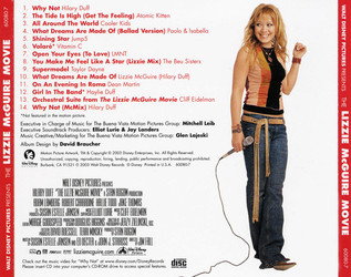 The Lizzie McGuire Movie Soundtrack (Various Artists, Cliff Eidelman) - CD Achterzijde