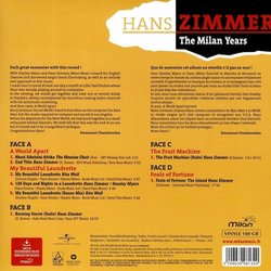 Hans Zimmer - The Milan Years Soundtrack (Hans Zimmer) - CD Achterzijde