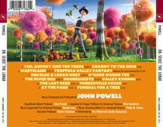 Dr. Seuss' The Lorax Soundtrack (John Powell) - CD Achterzijde