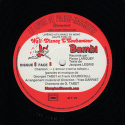 Bambi Soundtrack (Various Artists, Frank Churchill, Pierre Larquey, Edward H. Plumb) - cd-inlay