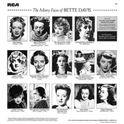 Classic Film Scores for Bette Davis Soundtrack (Erich Wolfgang Korngold, Alfred Newman, Max Steiner, Franz Waxman) - CD Achterzijde