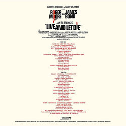 Live and Let Die Soundtrack (George Martin) - CD Achterzijde